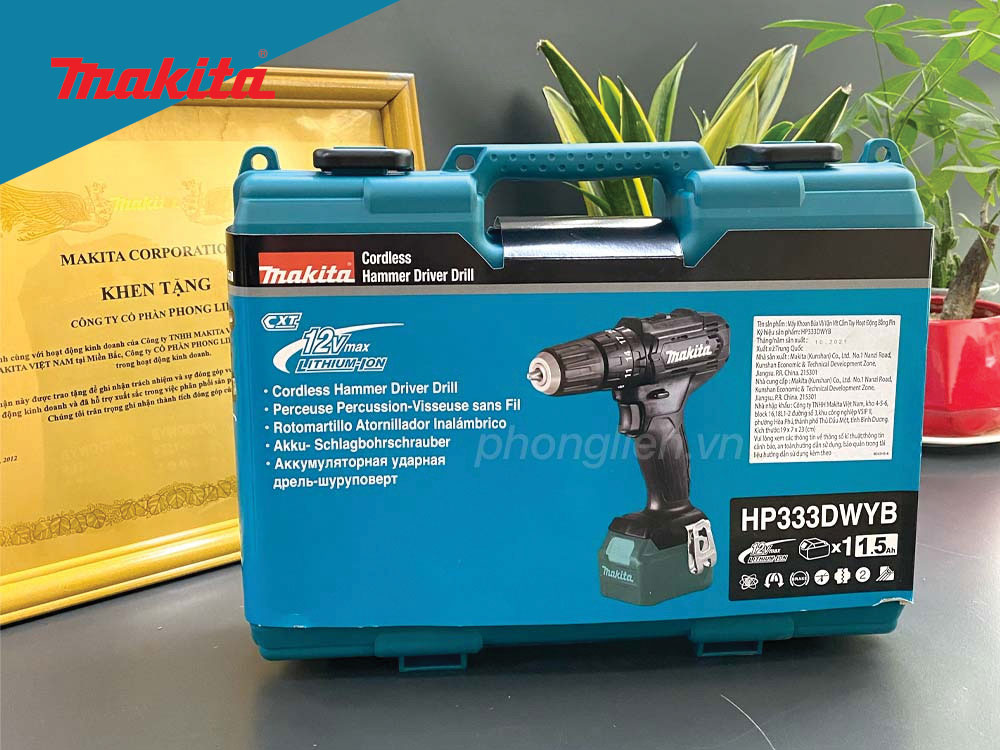 Máy khoan vặn vít dùng pin Makita HP333DWYB