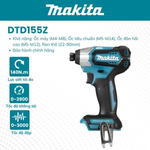 Máy vặn vít MAKITA - DTD155Z (18V) Chưa pin, sạc