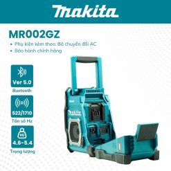 Radio công trường dùng pin và điện MAKITA (40V MAX/18V/14.4V/12V MAX/AC) MR002GZ Chưa pin, sạc